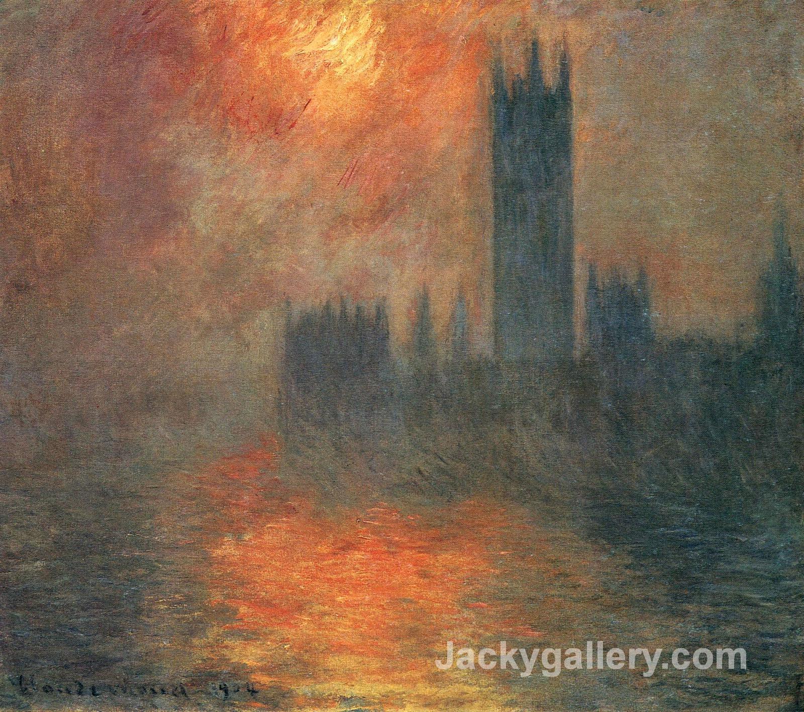Houses of Parliament, Sunset by Claude Monet paintings reproduction